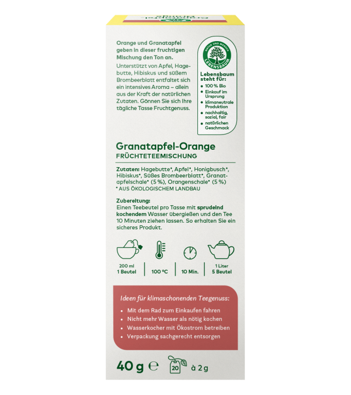 Granatapfel-Orange Tee bio